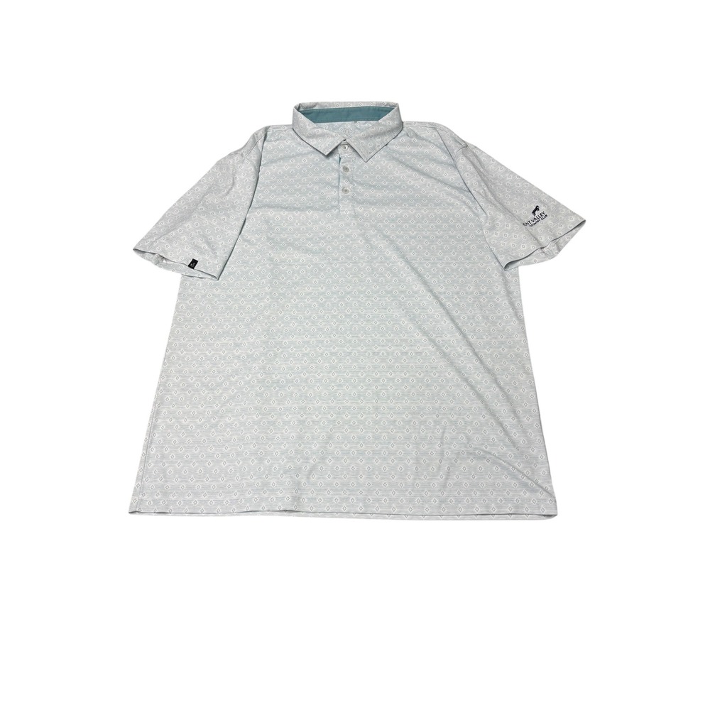 Swannies Golf Polo Shirt‎ Mens XL Blue White Geometric Hunt Valley Country Club